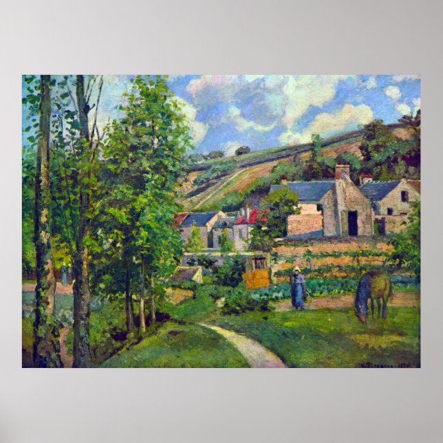 Póster Paisaje en Pontoise por Camille Pissarro (Frente)