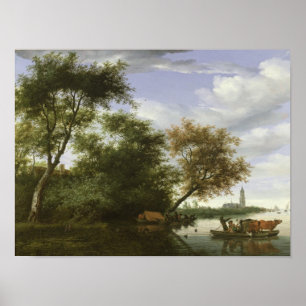 Póster Paisaje enselvado del río