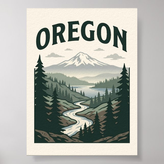 Póster Paisaje escénico de Oregón (Frente)