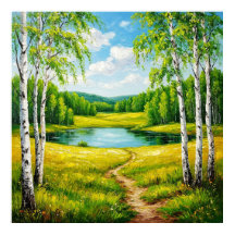 Paisaje escénico de un lago sereno