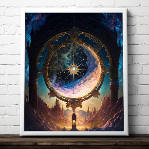 Póster Paisaje espacial de la fantasía cósmica