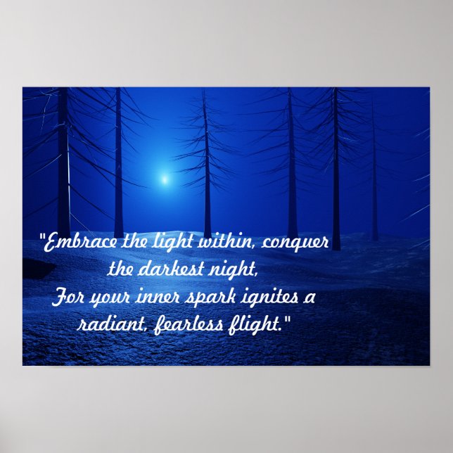 Póster Paisaje estético Motivación azul oscuro (Frente)