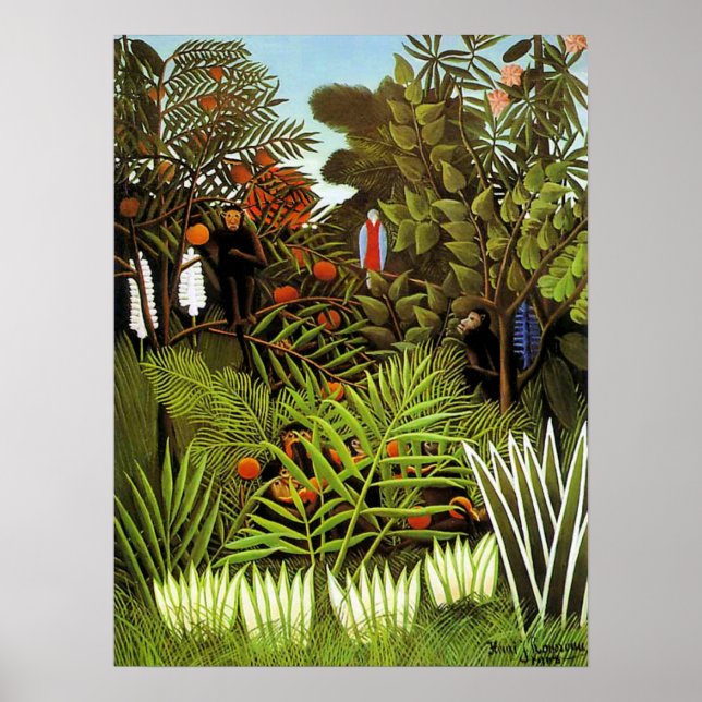 Póster Paisaje exótico de Henri Rousseau (Frente)