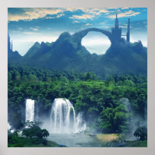Póster Paisaje fantástico