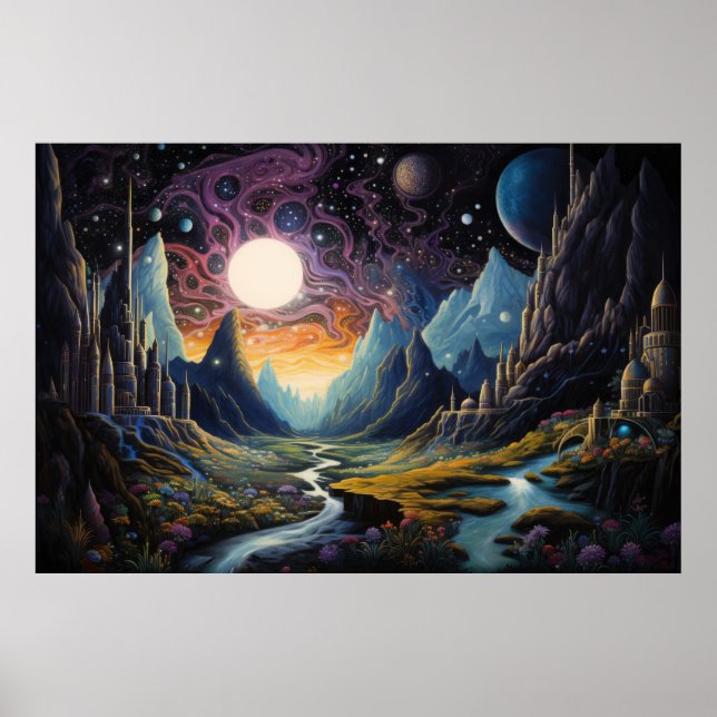 Póster Paisaje fantástico (Frente)