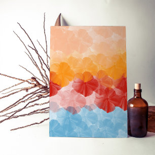 Póster Paisaje floral, Naranja, rojo, rosa, azul