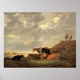 Póster Paisaje fluvial - Aelbert Cuyp Bella Artes Poster