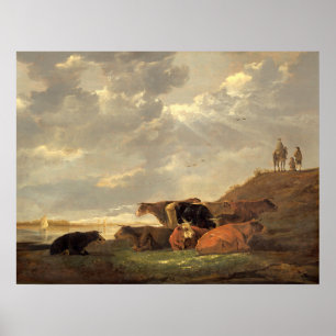 Póster Paisaje fluvial - Aelbert Cuyp Bella Artes Poster