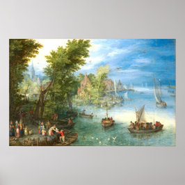 Póster Paisaje fluvial - Poster Bella Artes Jan Brueghel