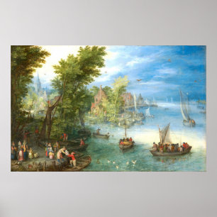 Póster Paisaje fluvial - Poster Bella Artes Jan Brueghel