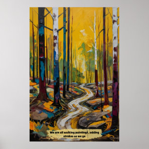 Póster Paisaje forestal abstracto