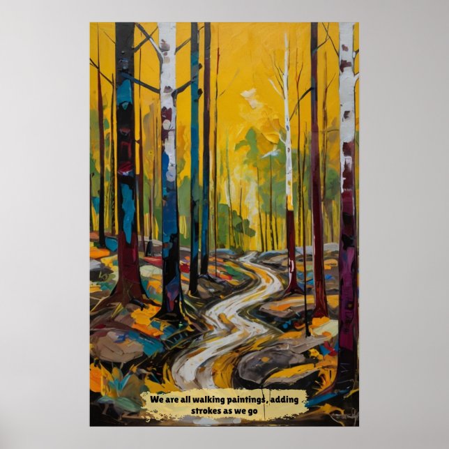 Póster Paisaje forestal abstracto (Frente)