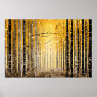 Póster Paisaje Forestal Art Decor Paint Mosaic