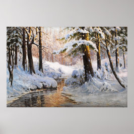 Póster Paisaje forestal nevado, Walter Moras