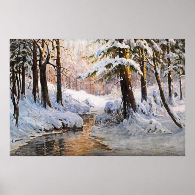 Póster Paisaje forestal nevado, Walter Moras  (Frente)