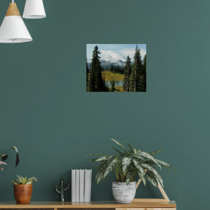 Póster Paisaje fotográfico del Monte Rainier escénico