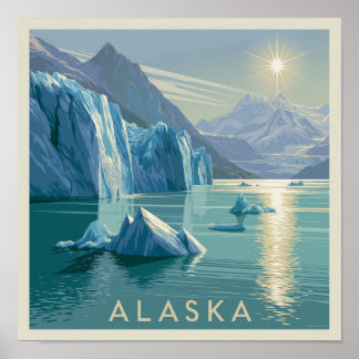 Póster Paisaje glaciar de Alaska