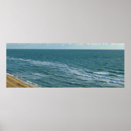 Póster Paisaje horizontal de las olas azules de Miami Bea
