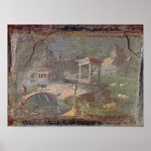 Póster Paisaje idílico, de Herculaneum, (Frente)