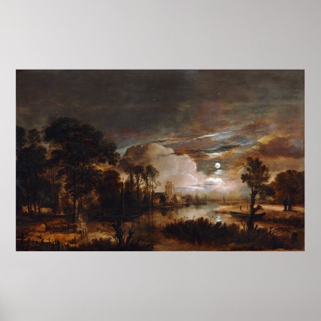 Póster Paisaje iluminado por luna de Aert Van Der Neer (1 (Frente)