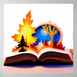 Póster Paisaje Imaginativo de Papel Emergente