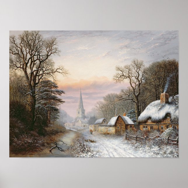 Póster Paisaje invernal, 1869 (Frente)