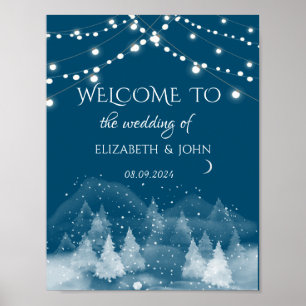 Póster Paisaje invernal boda de nieve