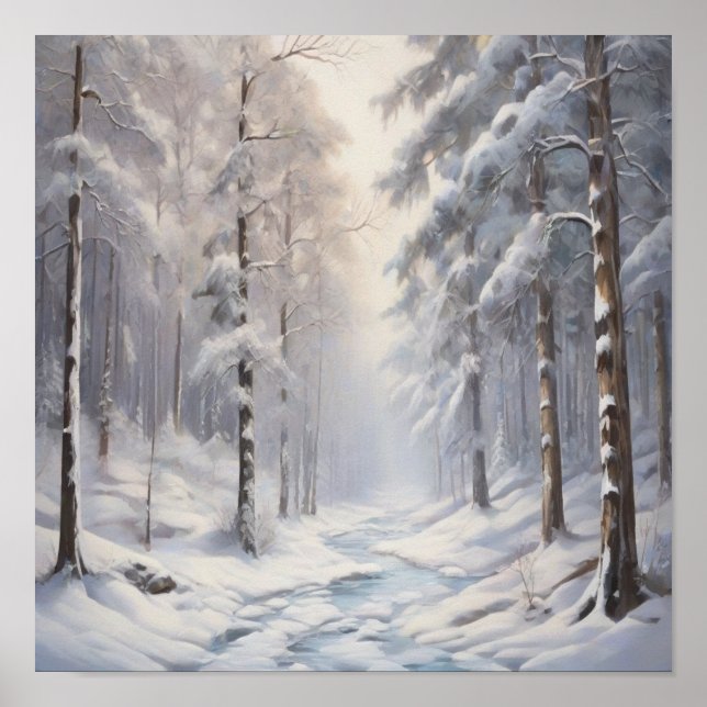 Póster Paisaje Invernal Mágico (Frente)