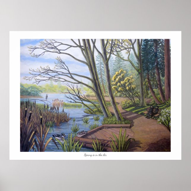 Póster Paisaje invernal Pintura 9 Águilas Río Cheakamus (Frente)