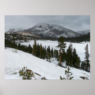 Póster Paisaje invernal Snowy Ellery Lake California
