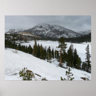 Póster Paisaje invernal Snowy Ellery Lake California