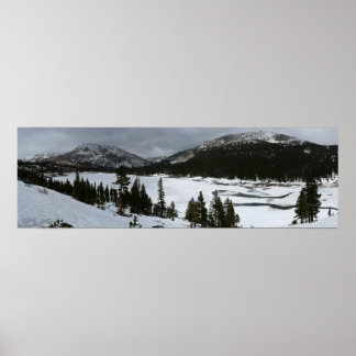 Póster Paisaje invernal Snowy Ellery Lake California