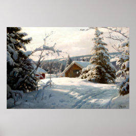 Póster Paisaje invernal soleado de Peder Mork Monsted