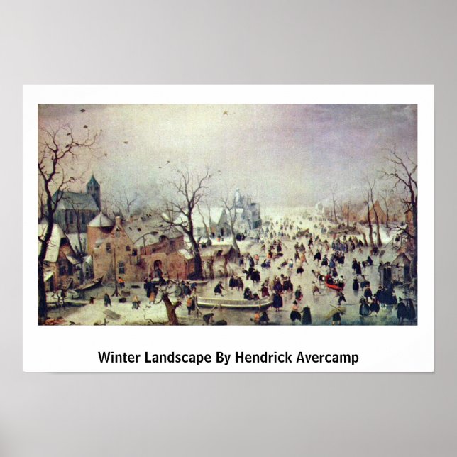 Póster Paisaje Invierno De Hendrick Avercamp (Frente)