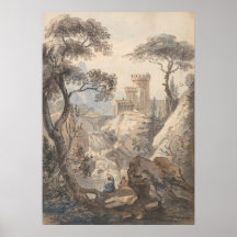 Paisaje italiano con castillo - Paul Sandby