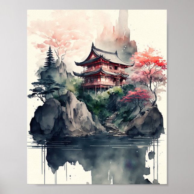 Póster Paisaje japonés (Frente)