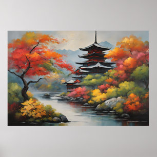 Póster Paisaje japonés