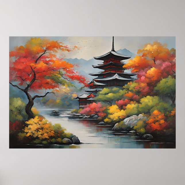 Póster Paisaje japonés (Frente)