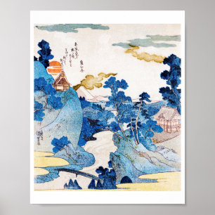 Póster Paisaje japonés Sunrise, Kuniyoshi, Ukiyo-e