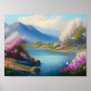 Póster paisaje lago