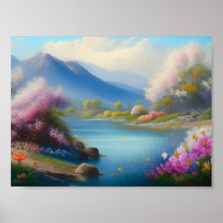 Póster paisaje lago