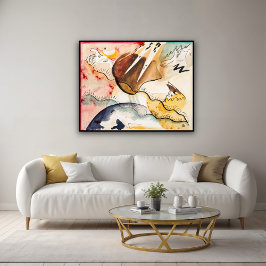 Póster Paisaje lluvioso (1911) dibujo de Wassily Kandinsk