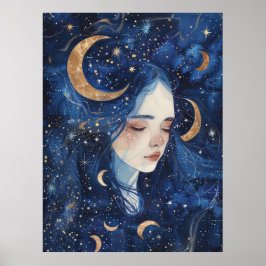 Póster Paisaje Lunar en Espiral de Ensueño