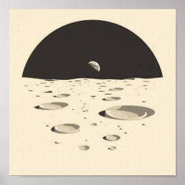 Póster Paisaje lunar minimalista