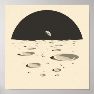 Póster Paisaje lunar minimalista