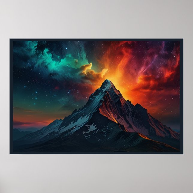 Póster Paisaje mágico de la Aurora Boreal (Frente)