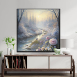 Póster Paisaje mágico nevado Art Tranquilo Invierno