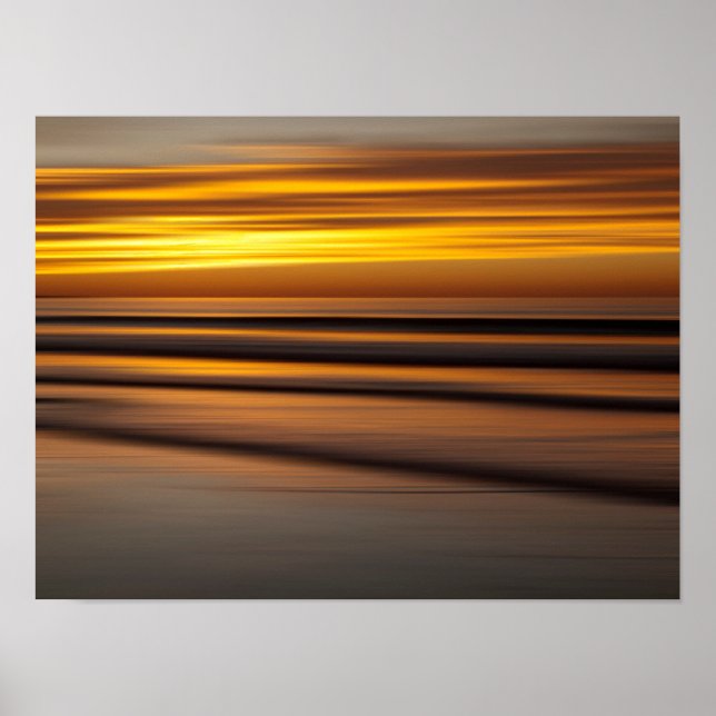 Póster Paisaje marino abstracto al atardecer, CA (Frente)