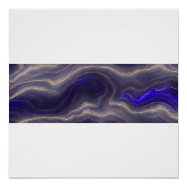 Póster Paisaje marino abstracto olas fracturadas 03 (Anverso)