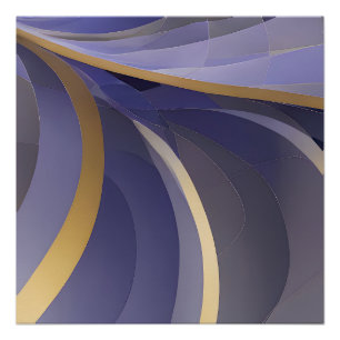 Póster Paisaje marino abstracto olas fracturadas 07